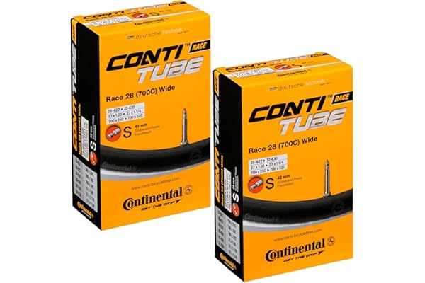 Continental Race Inner Tube 700 x 25-32c with 42mm Presta Valve with Conti Sticker (Pack of 2)