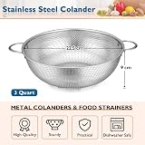 Herogo Stainless Steel Colander 22cm with Handles 3 Quart Micro-Perforated view 2