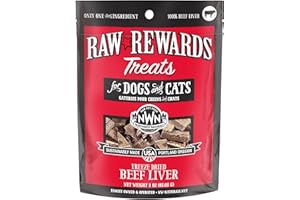 Northwest Naturals Raw Rewards Freeze-Dried Beef Liver Treats for Dogs and Cats - Bite-Sized Pieces - Healthy, 1 Ingredient, Human Grade Pet Food, All Natural, Proudly Made in USA, 3 Oz