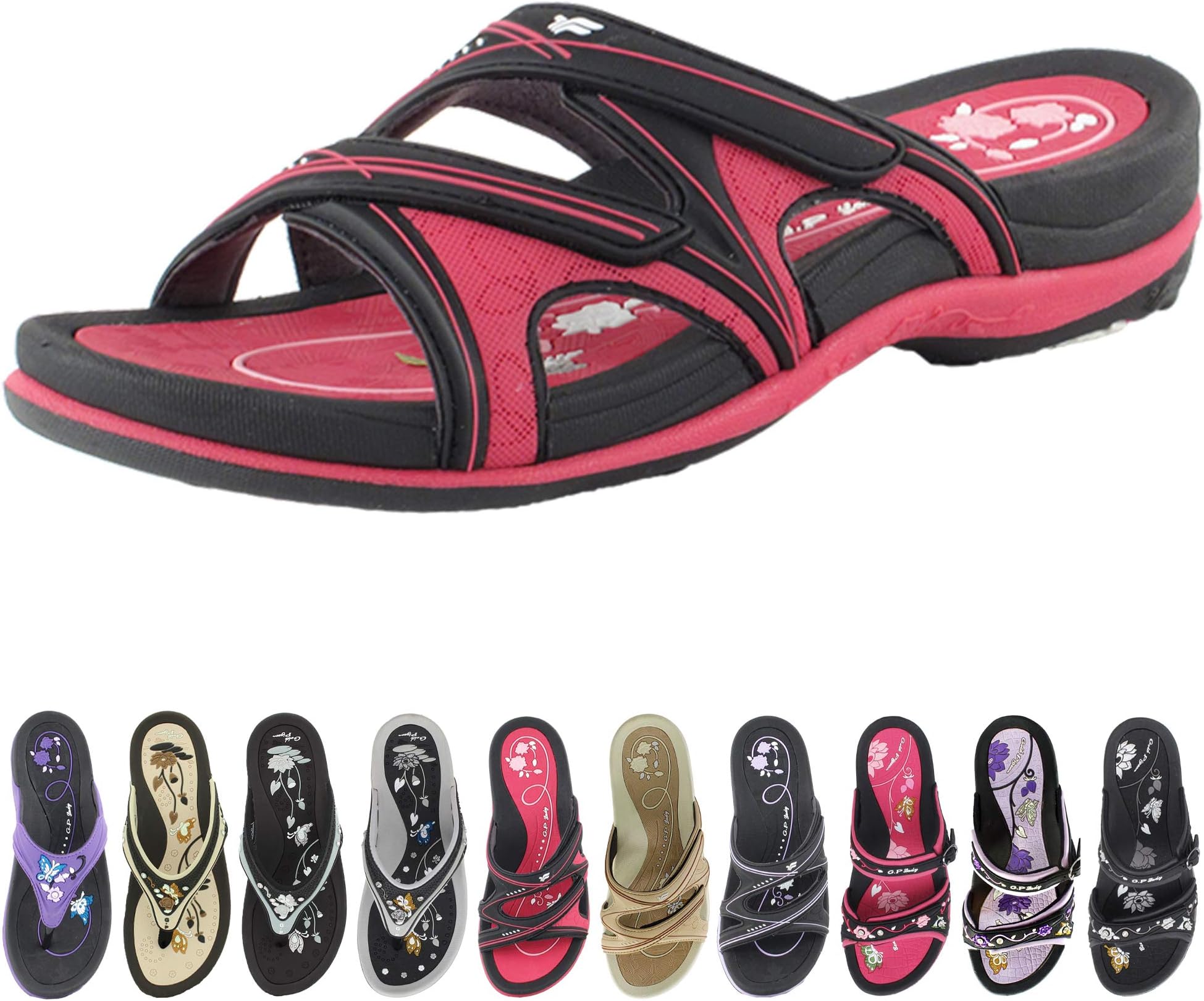 Gold Pigeon Shoes Signature Sandal: Comfort Walking Ergonomic Flip Flops, Slides & Sandals for Women