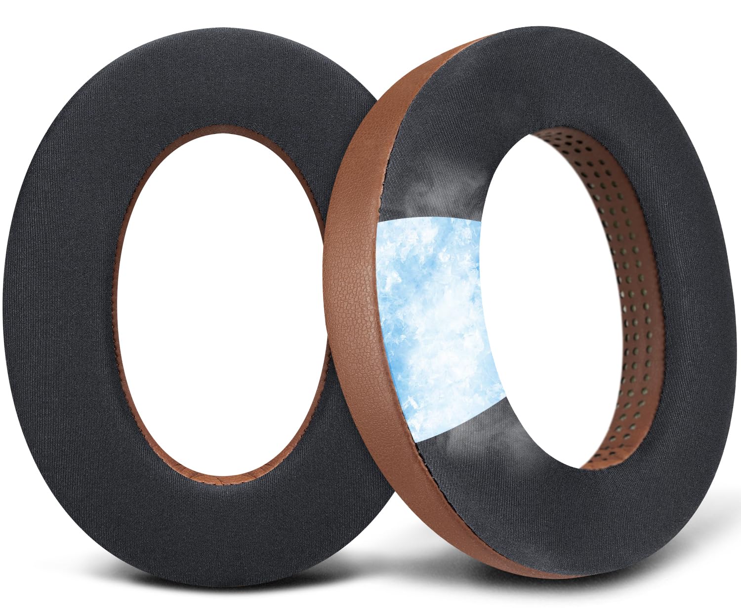 SOULWIT Cooling Gel Ear Pads for Sennheiser HD599/HD598/SE/CS/SR/HD595/HD569/HD560S/Game Zero/G4ME Zero, Earpads Cushions for PC37X/PC38X/PC350/PXC350/PXE350/PC360/HD380/HD380-Pro - Coffee