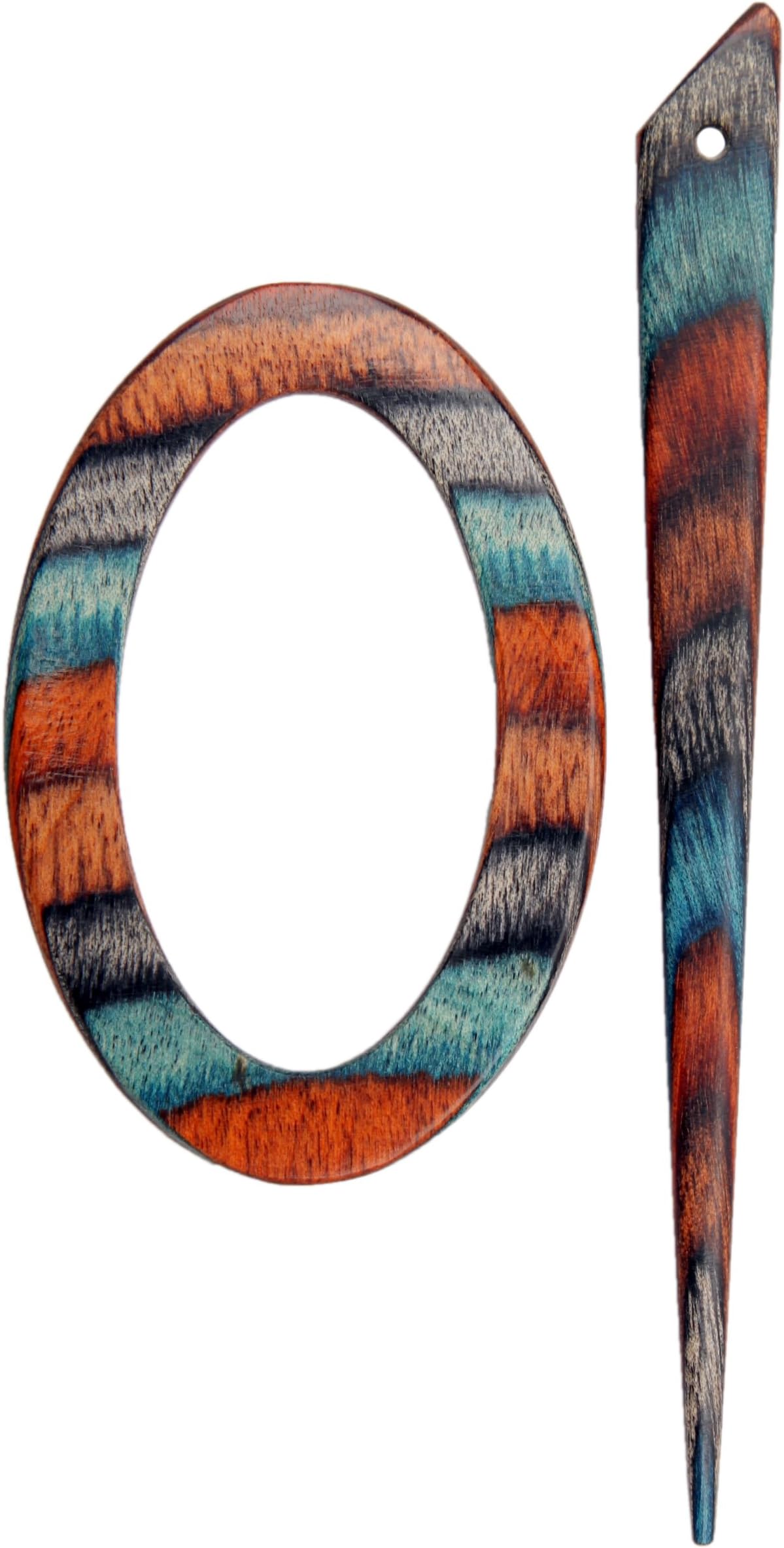 KNITPROKnitPro Symfonie Wood Sigma Shawl Pin/ Stick, Azure Charm