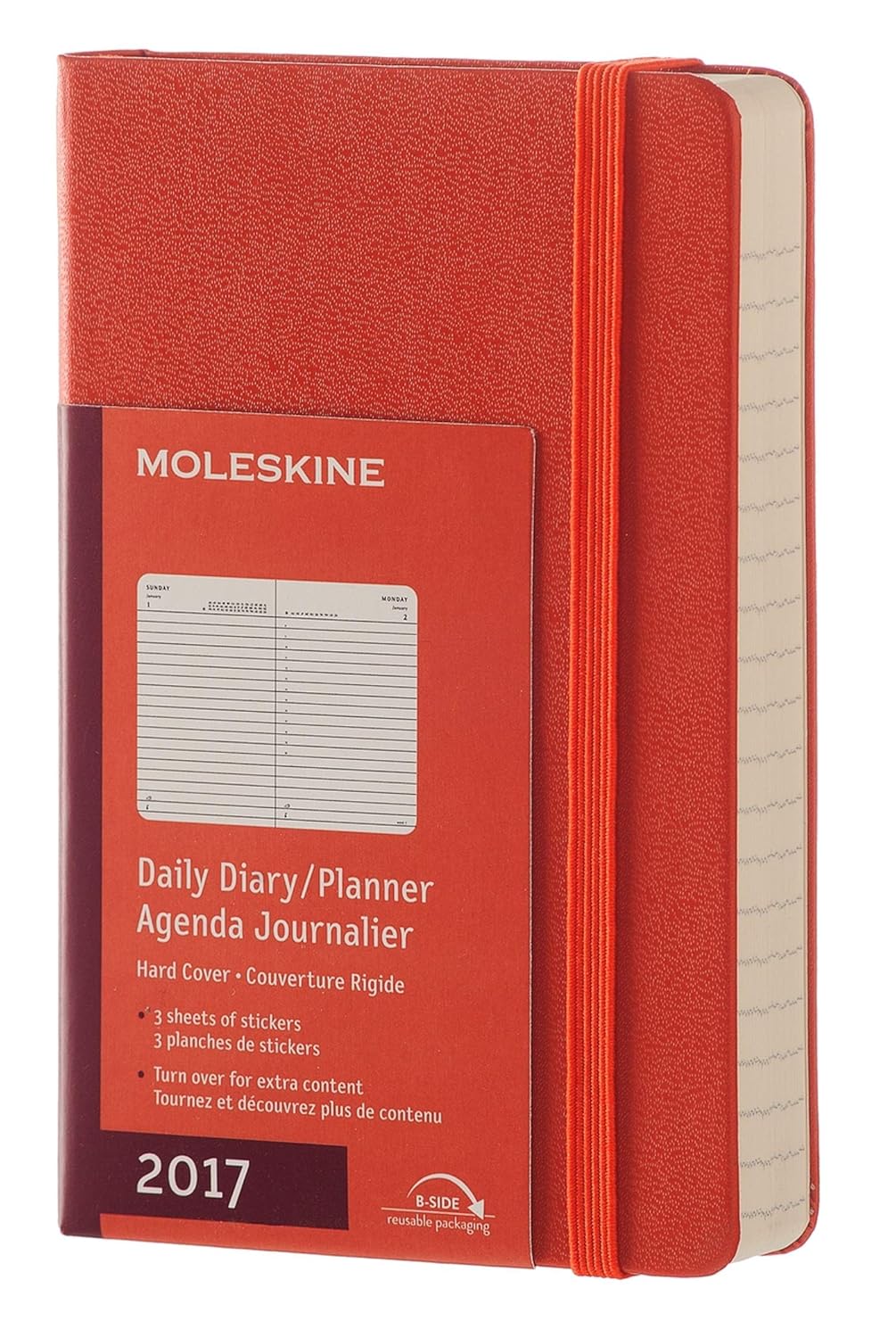 Moleskine Tageskalender, Taschenkalender, 12 Monate 2017, Pocket, A6