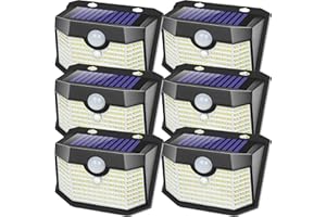 Aootek 6 Pack Solar Motion Sensor Outdoor Lights, Modern Black Oval Wall Lights with 3 Lighting Modes, Waterproof for Garden, Patio, Garage, Yard, Deck