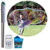 Bubbleventi Giant Bubble Kit | Made in USA | Includes 1 Wooden Wand, a Tips and Tricks Booklet, and 1 Bubble Mix - Makes 4 Gallons of Big Bubble Solution for Birthdays and STEM Fun