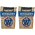 Western Premium BBQ 180 Cubic Inch Hickory Barbecue Flavorful Heat Treated Grilling Smoking Wood Chips for Charcoal Gas and Electric Grills (2 Pack)