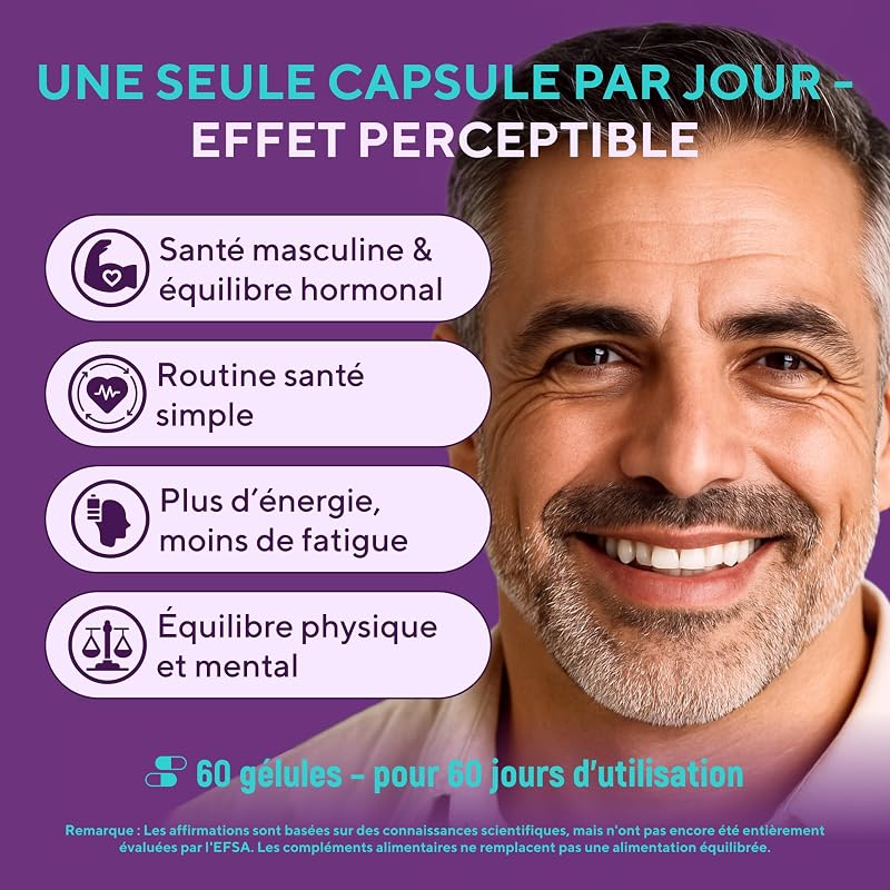 Multivitamines Homme – Vitamines, Minéraux et Compléments – 60 Gélules