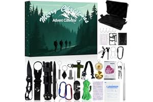 PBJWBDS Survival Kit Advent Calendar 2025 - Christmas Countdown Calendar 24 Days, Advent Calendar for Men Adults Teen, Cool Emergency Survival Gears for Outdoor Camping Fishing Hunting Adventure