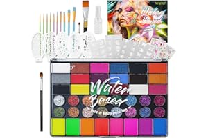 COLIUSA Professional Face Paint Set for Kids,42 Colors Non-toxic Water Activated Face Painting Makeup Palette .Includes Multiple makeup tools.Ideal for Halloween,Carnival,Cosplay,Party,SFX Arty Stage Makeup.