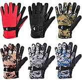 SATINIOR 6 Pairs Winter Gloves Kids Waterproof Ski Gloves Snow Warm Full Finger Snowboard Unisex Gloves for Cold Weather Boys