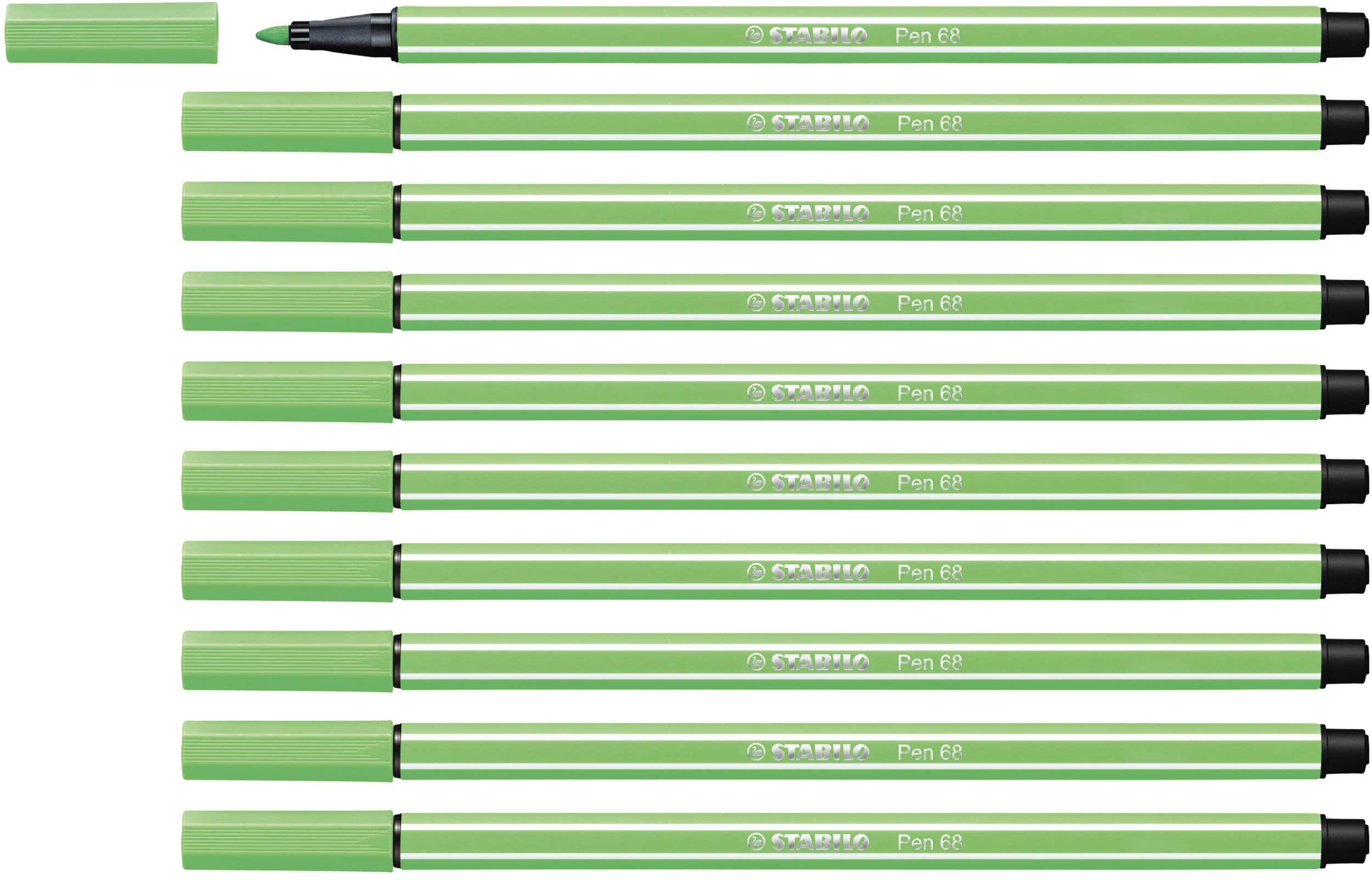 STABILO Pen 68 - Premium Fibre-Tip Pen - Pack of 10 - Light Emerald — image 1