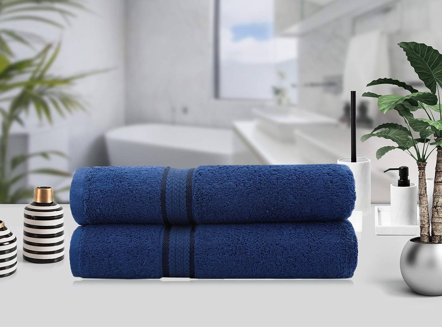 COTTON CRAFT Ultra Soft Luxury Set of 2 Ringspun Cotton Bath Sheets, 580GSM, Heavyweight, 35 inch x 70 inch, Night Sky: Kitchen & Dining