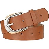 JASGOOD Leather Belts for Women Ladies Casual Belt for Jeans Pants Dresses with Gold and Silver Buckle