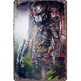 Vintage Metal Signs Armor Warrior Predator Poster Robot Tin Sign Wall Art Decor Plaque for Home Coffee Bar Pub Club Cafe Living Room Bedroom Garage Shop Gift 12x8 inch