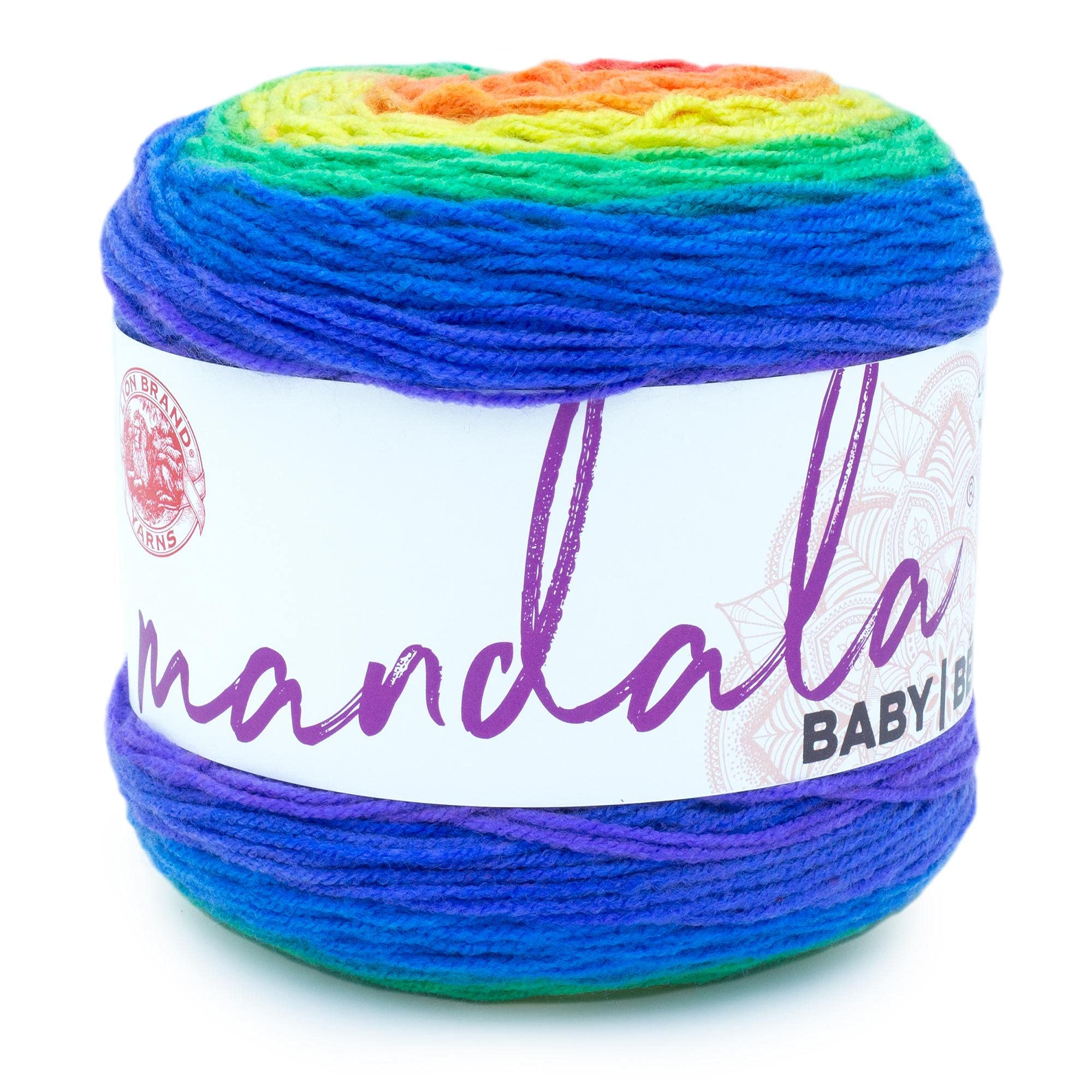 Lion Brand Yarn Company 526-201 Mandala Baby Yarn, Rainbow Falls, Acrylic, One Skein