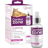 Comfort Zone Cat Calming Spray for Kittens &amp; Cats, 59mL, TSA Travel Size | Calming spray for cats, great for travel, reduce urine marking and scratching, vet recommended, drug- and fragrance-free