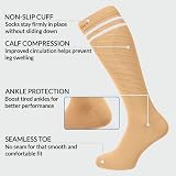 360 RELIEF Compression Socks 15-20 mmHg Beig e with White Lines S/M + Laundry view 5