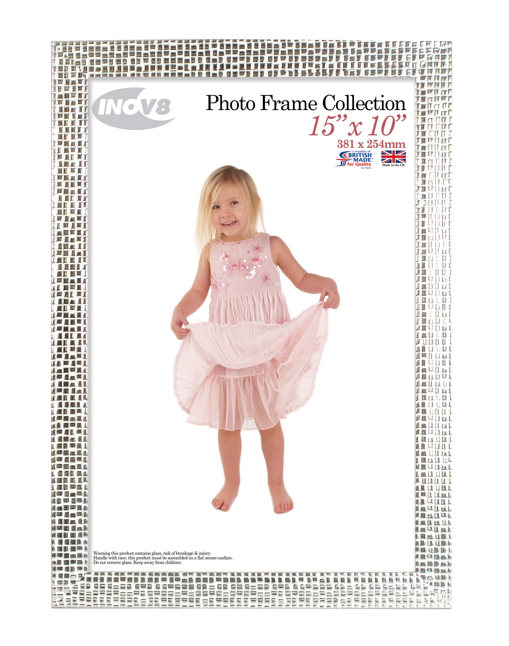 Inov8 Framing Photo Frame, Mosaic Silver Holds Picture 15x10" (38.1cm x 25.4cm) — image 1