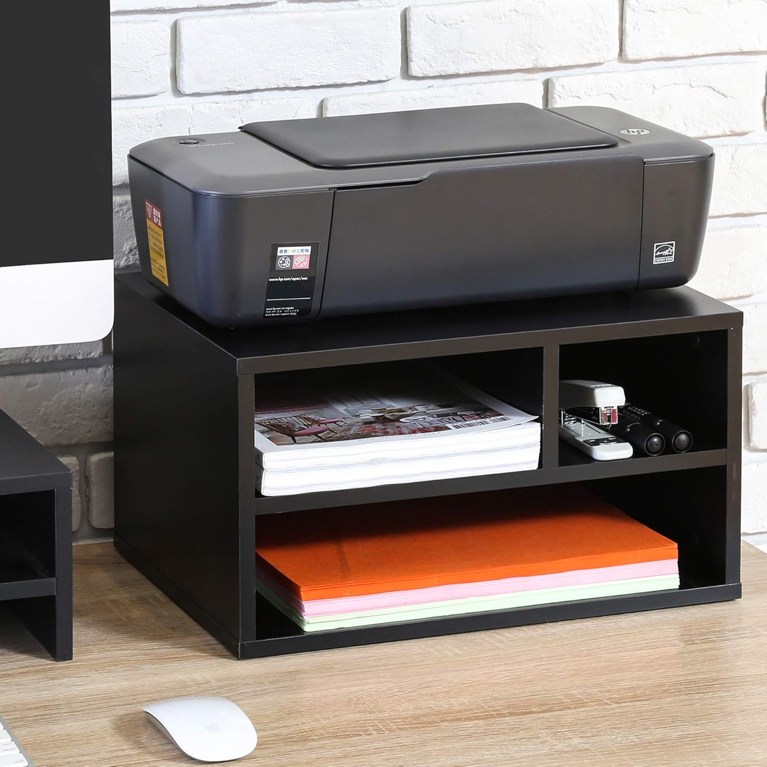 FITUEYES Wood Printer Stands with Storage, Workspace Desk Organizers for Home & Office, Black, DO304001WB : Office Products