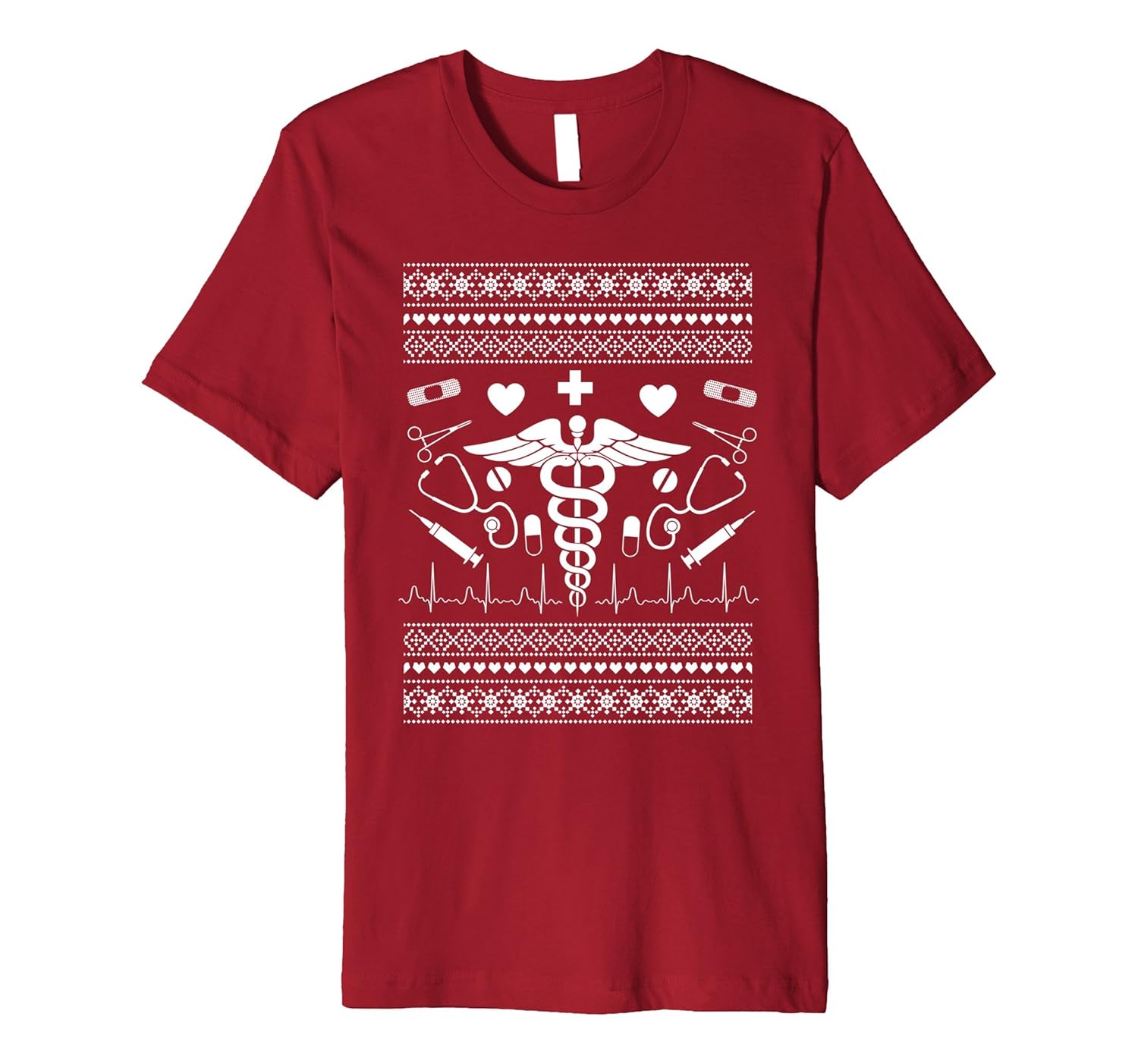 Nurse Doctor Ugly Xmas Sweater Stitch Medical Theme T-shirt-ANZ