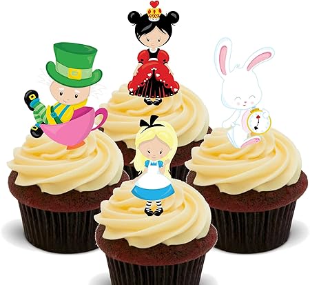 Pour Cupcakes Et Gateaux Lot De 31 Decorations Alice Aux Pays Des Merveilles En Papier Comestible Figurines Pour Gateaux Cuisine Maison