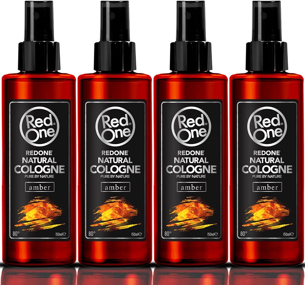RedOne Barber Cologne Aftershave Amber EDP Spray 4x 150ml Long-Lasting Male Care