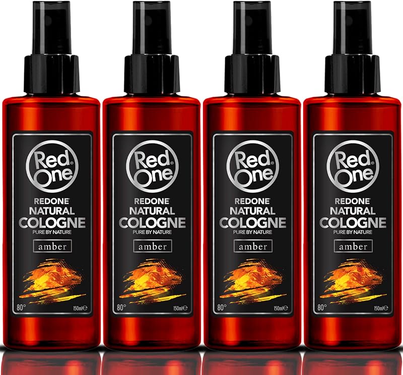 RedOne Barber Cologne Aftershave Amber EDP Spray 4x 150ml Long-Lasting Male Care