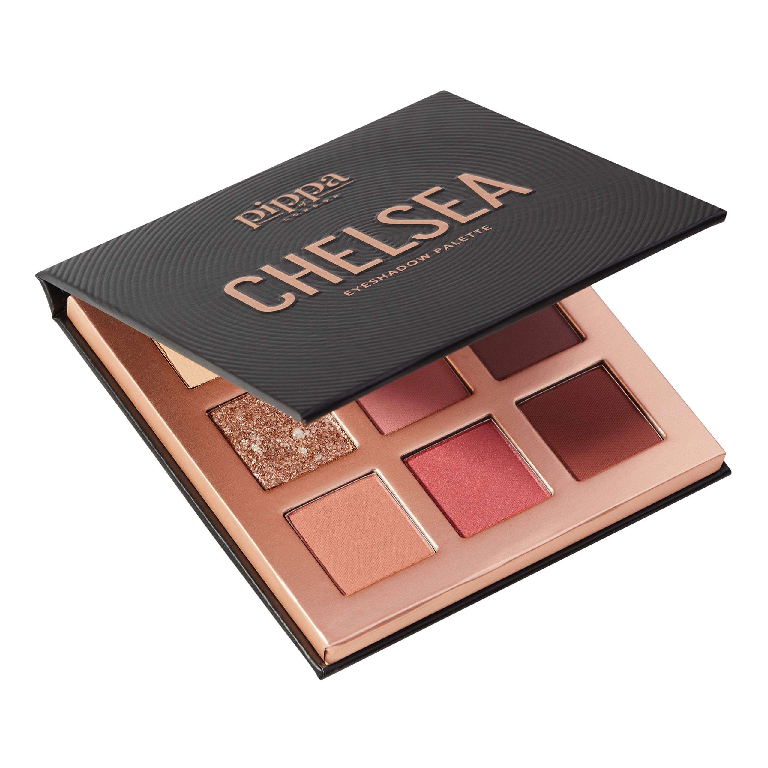 Pippa of London Chelsea Make Up Palette 352 for Cheeks and Eyes with 9 Luxury Eyeshadows, Highlighters and Blushers in Rose Gold case with Mirror