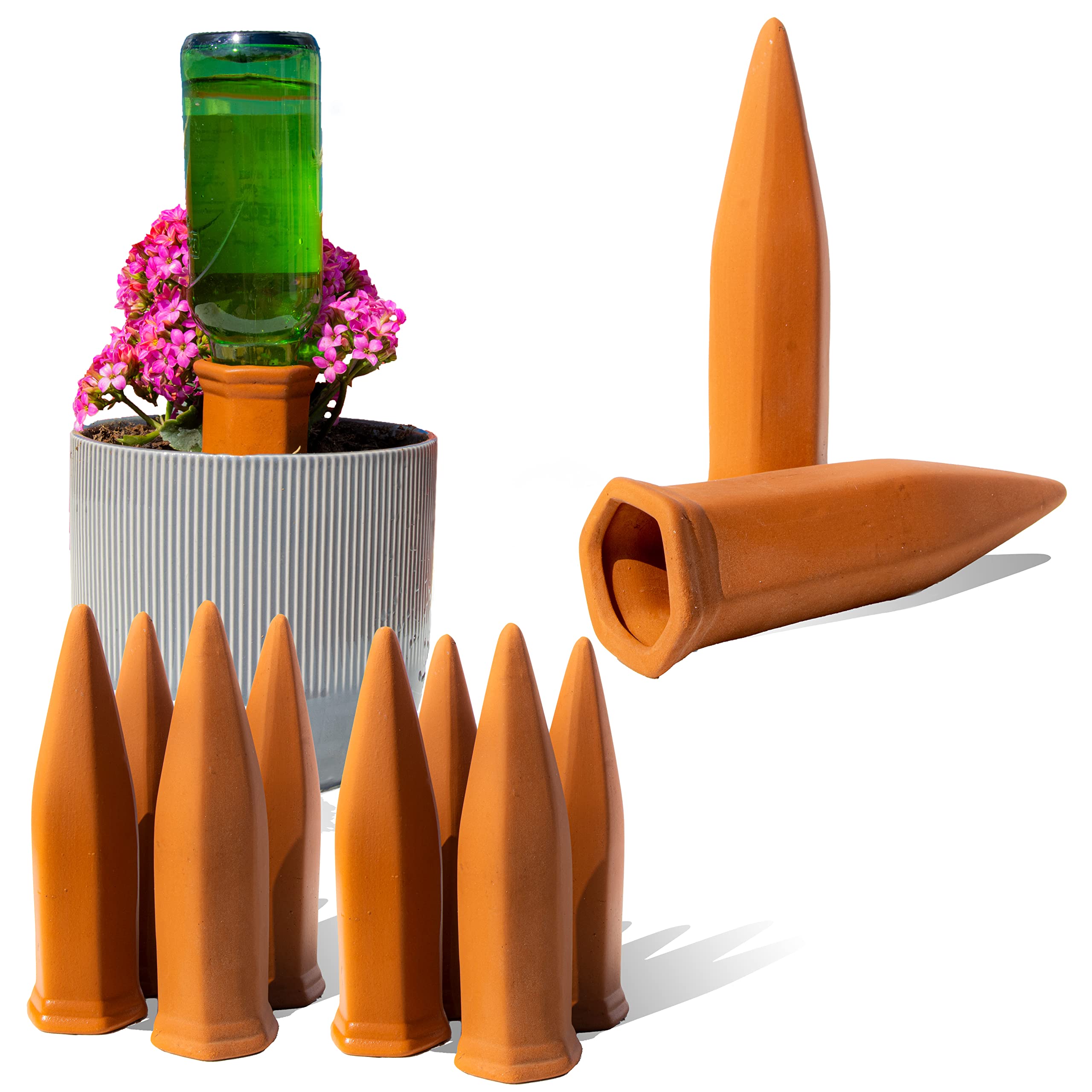 Photo 1 of 10-Pack Natural Self Watering Spikes - Terracotta - Automatic Plant Waterer for Indoor & Outdoor