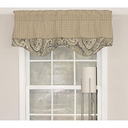 RLF HOME Sedona Banded Window Valance Blue