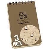 Rite in the Rain Weatherproof Top Spiral Notebooks, 3" x 5", Tan Cover, 3 Pack (No. 935T-3X)