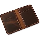 TheAntiq Bifold Leather Wallet Brown Vintage Leather Wallet - Credit Card Case Money Organizer - Slim Minimalist Wallet for Men & Women, Genuine Leather Classic Wallet, Compact Organizer Gift for Him