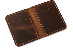 The Antiq Bifold Leather Wallet, Vintage Leather Wallet, Credit Card Case, Money Organizer, Minimalist Wallet for Men & Women, Genuine Leather, Slim Design, Classic Wallet, Compact Organizer – Brown