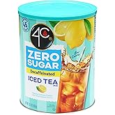 4C Zero Sugar Powdered Drink Mix Cannisters, Zero Sugar Decaffeinated Iced Tea, 45 Quarts, Family Sized Cannister, Low Calorie, Thirst Quenching Flavors (Decaf Iced Tea, 28.4 Ounce (Pack of 1))