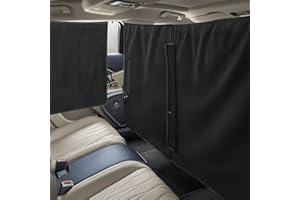 MNJ Motor 4 Pcs Car Curtains 95% Light Blocking Sunshades, 1 Privacy Divider Curtains, 2 Side Window Covers & 1 Rear Window Shade, Wide Sedan SUV Accessories for Kids Baby Travel Camping Nap Sleeping