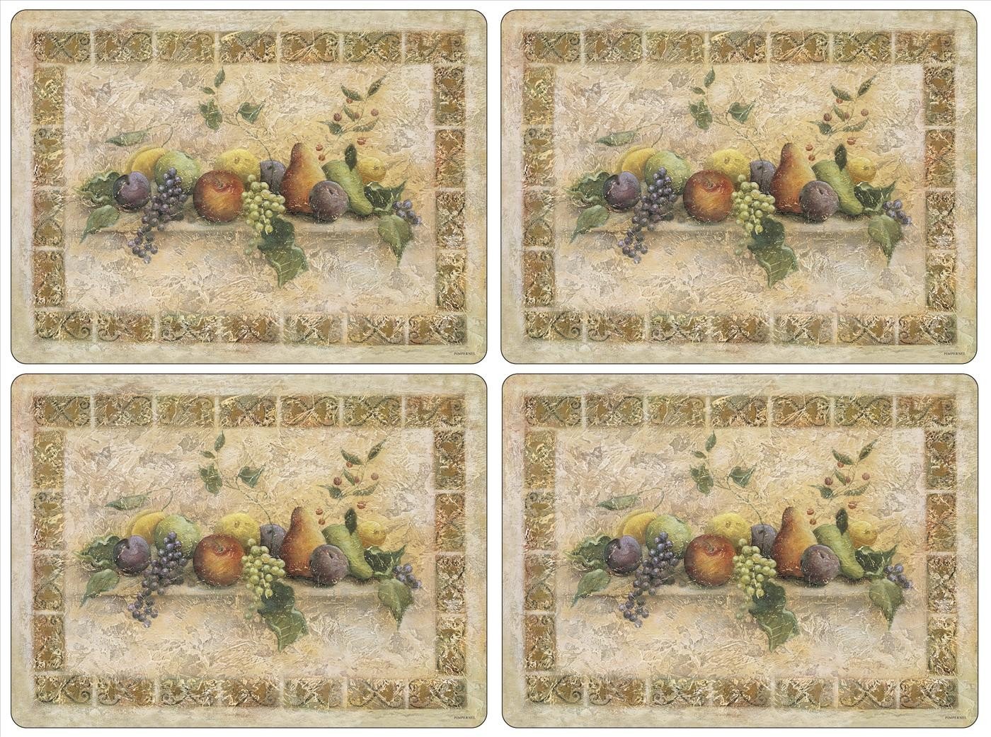 Tuscan Palette Placemats – Set of 4 Cork-Backed Table Mats with Rustic Mediterranean Art, Heat Resistant & Easy to Clean for Everyday Dining & Special Occasions