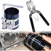 Piston Ring Compressor Tool, Car Engine Piston Ring Installer Removal Kit | Adjustable Compression Range 2"- 6.9" Diameter (53mm - 175mm), Compressor Tool with Pistons Rings Pliers