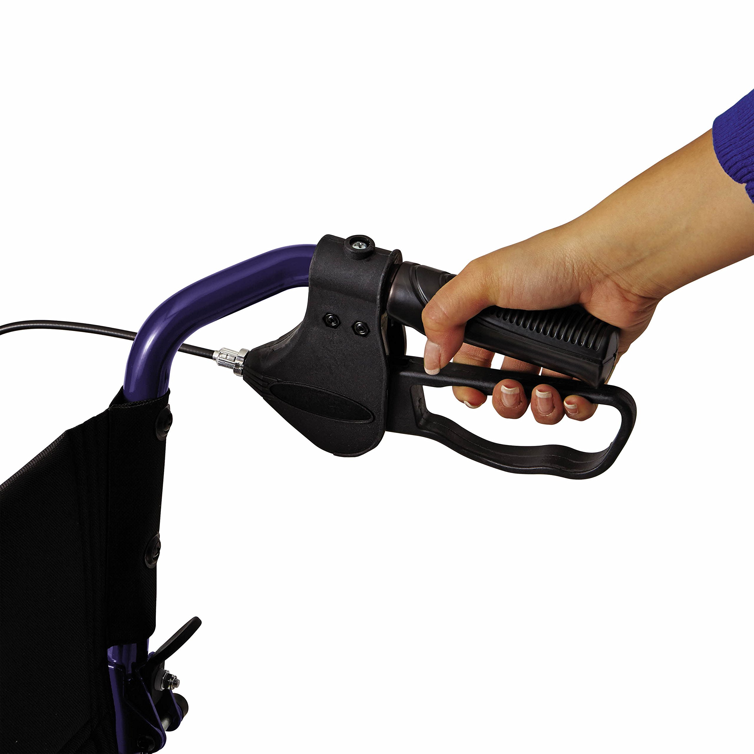 Medline Lightweight Transport Wheelchair with Handbrakes, Folding