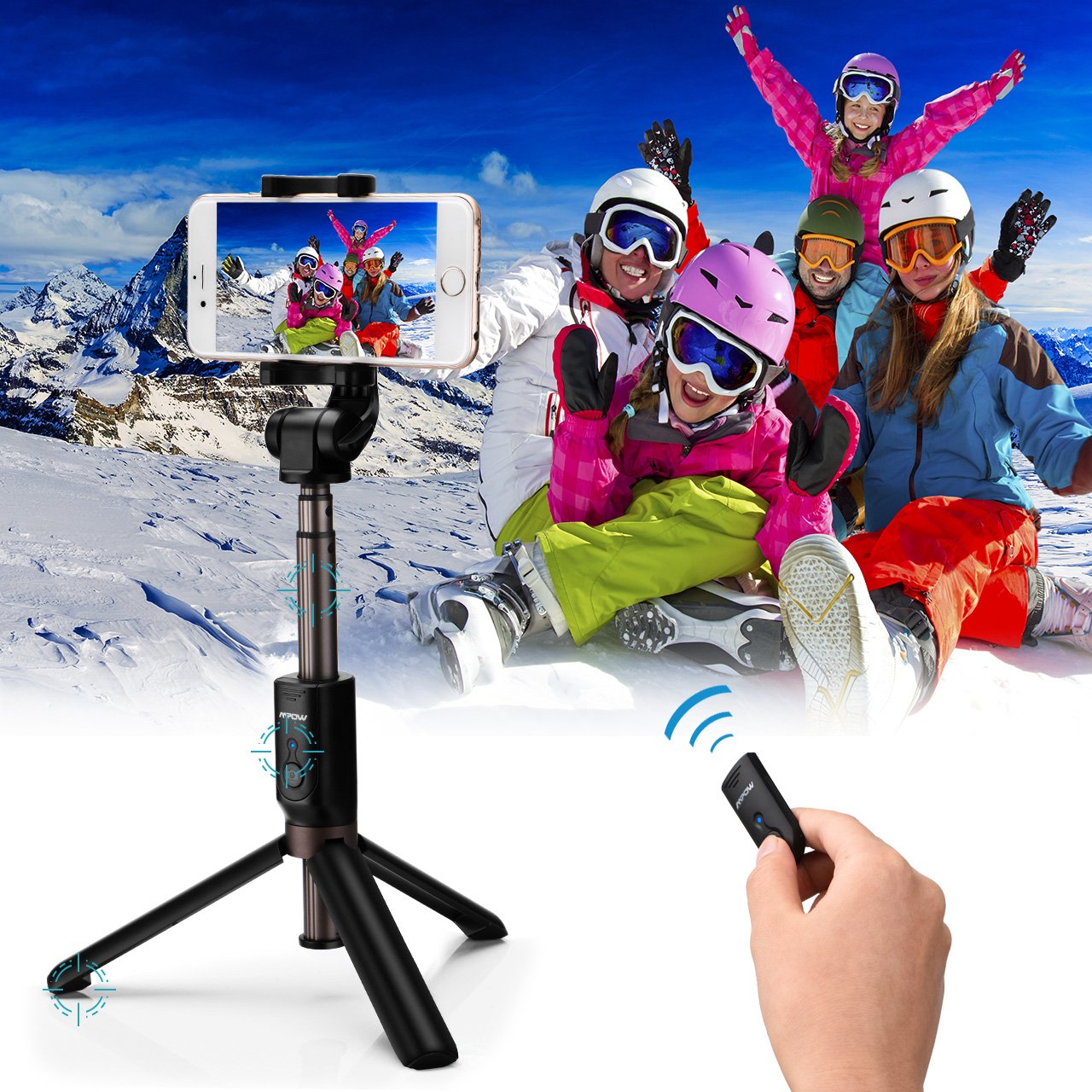 Trépied Selfie Téléphone Flexible Avec Télécommande - Extensible 70cm, Base Rotative 360°, Portable (Rose)