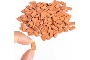 VELATYVIO 360Pcs Mini Bricks for Crafts Mini red Wall Bricks Tiny Landscaping Bricks 1/35 Scale Premium Clay Miniature Fake Bricks for Dollhouse Garden Accessories Buildings DIY Supplies