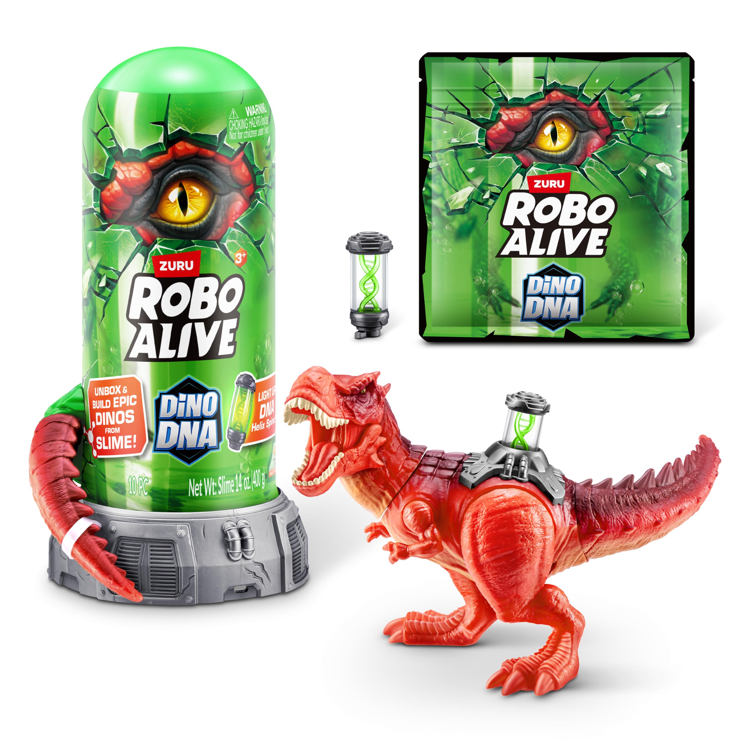 Robo Alive Dino DNA by ZURU, Light-Up DNA Helix Spine. Ages 3+ (T-Rex), moyen ou moyen-grand