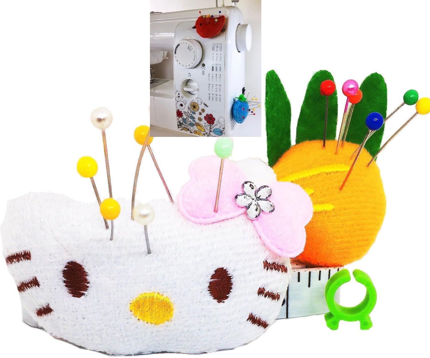 Pin Cushion for Sewing Machine Pin Holder 2 pcs Needle Storage Organizer Girl A