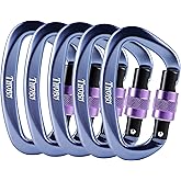 Climbing Locking Carabiner Clip Rappelling - Thorn 25KN Heavy Duty Large Screwgate Carabiners Clips for Rock Climbing,Mountaineer,Hammock,Camping,Gym
