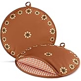 2 Pcs 12 Inch Tortilla Warmer Pouch Mexican De Barro Talavera Pottery Pattern Tortilla Warmer Holder Microwavable Fabric Bag Keeps Food Warm Insulated Cloth Pouch for Tortillas Tacos Naan Pizza Rolls