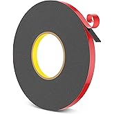 HitLights Double Sided Tape Heavy Duty, Strong Adhesive, 50ft x 0.5in | Outdoor Waterproof, Double Face Stick Foam Mounting Tape for LED Strip Lights Walls Automotive Trim Home Office Decor, 1 Pack