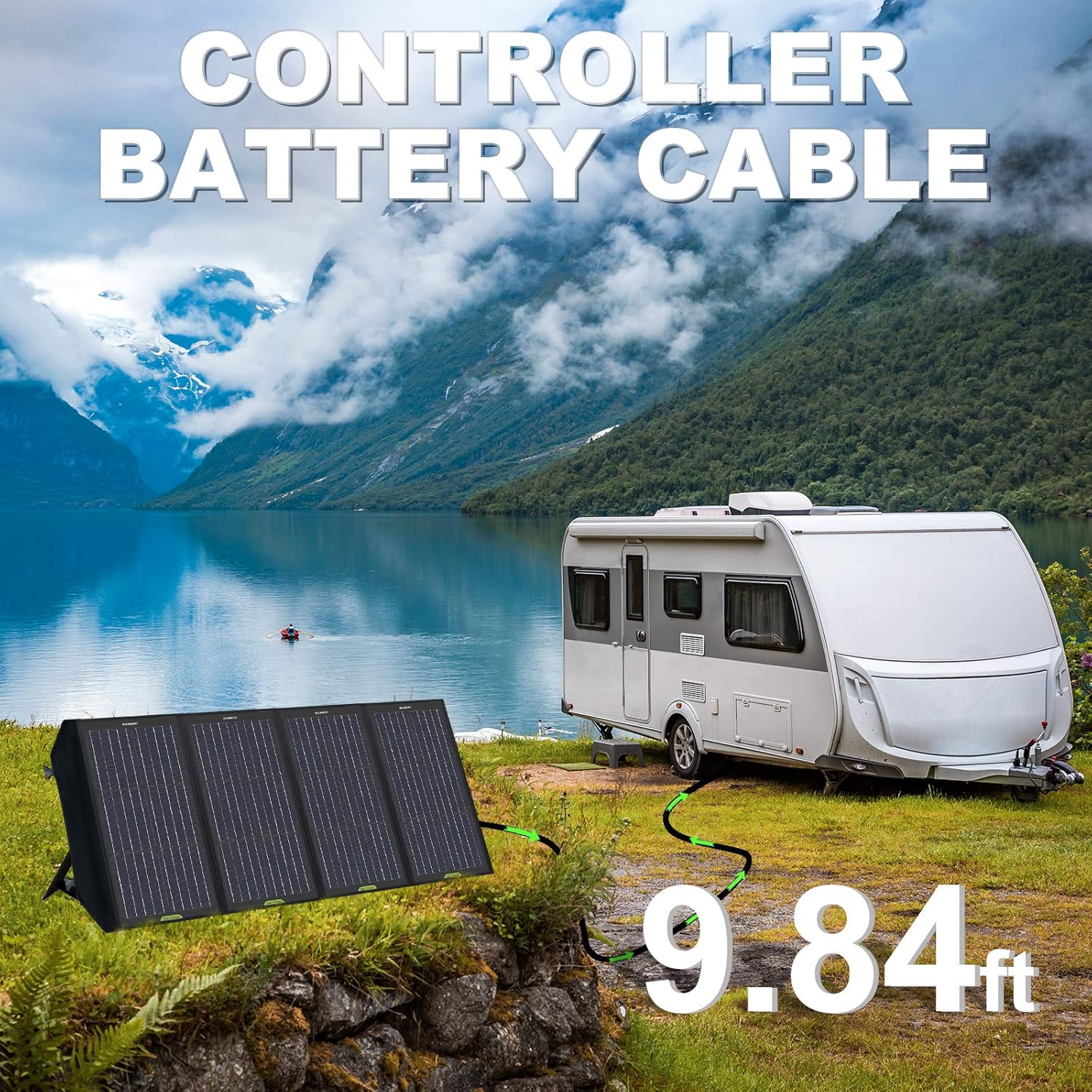 ECO-WORTHY 120W Foldable Solar Panel Charger for Portable Power Station & RV Battery, Compatible with Jackery/Roackpals Generator, with 20A Controller for 12V Deep Cycle Battery RV Camping : Electronics