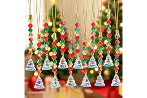 H&D HYALINE & DORA 12 Pcs Christmas Tree Crystal Suncatchers AB Color Glass Prisms Christmas Tree Decorations Hanging Crystal Ornament for Xmas Christmas Themed Party Home Decor