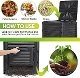 Garden Haven 300L Garden Compost Bin Black Green Eco Friendly BPA-Free Heavy view 2