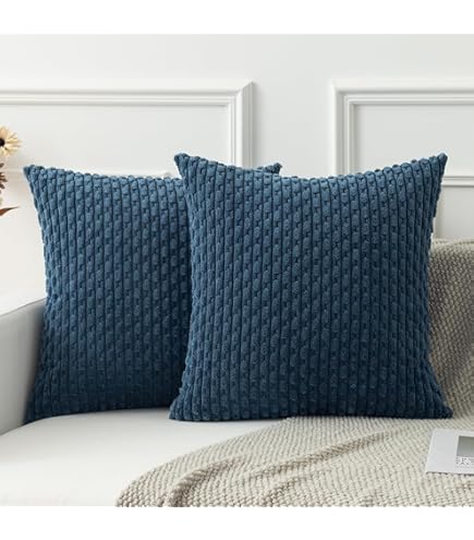 クッションカバー Cushion Cover navy line Navy Blue Cushion Cover, Modern Pillow Cover, 12x12 inch