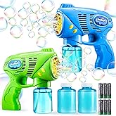 JOYIN 2 Kids Bubble Gun with 2 Bottles Refill Solution, Bubble Machine Gun for Toddlers 1-3 Kids 4-8, Party Favors, Summer Toy, Outdoors, Easter, Birthday Gift